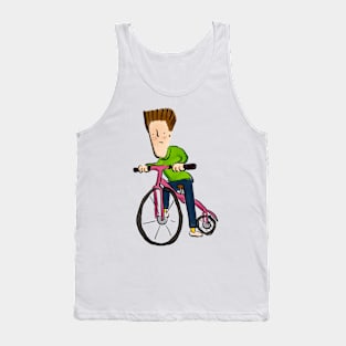 Cool Looking Boy Riding Bicycle Tank Top